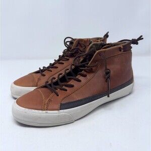 Aldo Men’s high top Brown Leather Sneakers shoes men size 8 / EU41/ UK 7